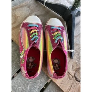 Bobby Jack Girls Size 3 Rainbow Slip One Sneakers Shoes Monkey